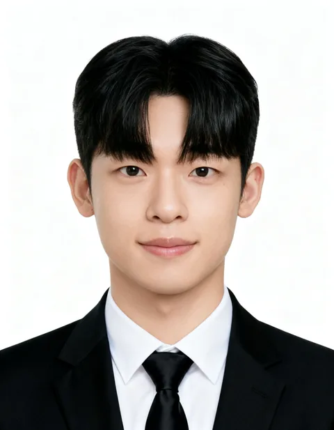 20대 남성 고객의 인핸즈 AI 증명사진 제작 결과 (5번째 사진)