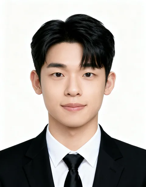 20대 남성 고객의 인핸즈 AI 증명사진 제작 결과 (3번째 사진)