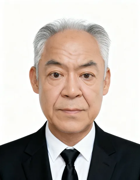 50대 이상 남성 고객의 인핸즈 AI 증명사진 제작 결과 (1번째 사진)