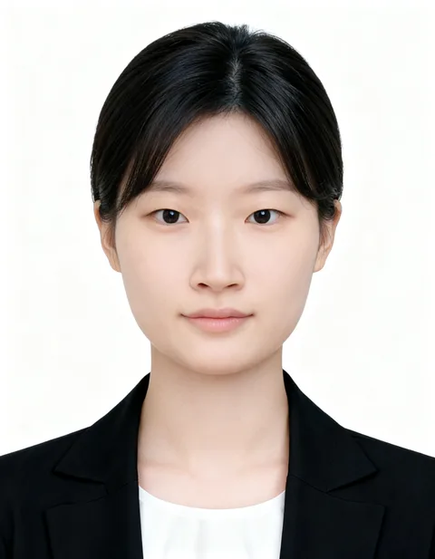 20대 여성 고객의 인핸즈 AI 증명사진 제작 결과 (1번째 사진)