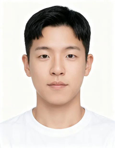 20대 남성 고객의 인핸즈 AI 증명사진 제작 결과 (4번째 사진)