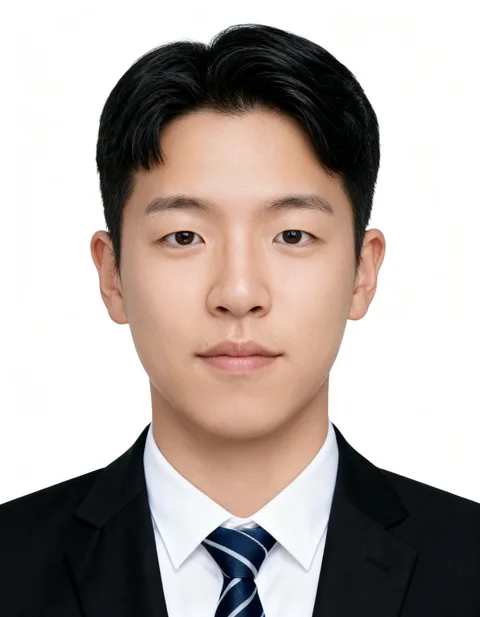 20대 남성 고객의 인핸즈 AI 증명사진 제작 결과 (2번째 사진)