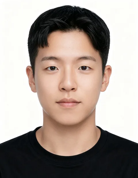 20대 남성 고객의 인핸즈 AI 증명사진 제작 결과 (3번째 사진)