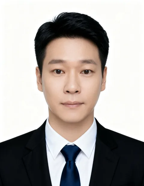 40대 남성 고객의 인핸즈 AI 증명사진 제작 결과 (2번째 사진)